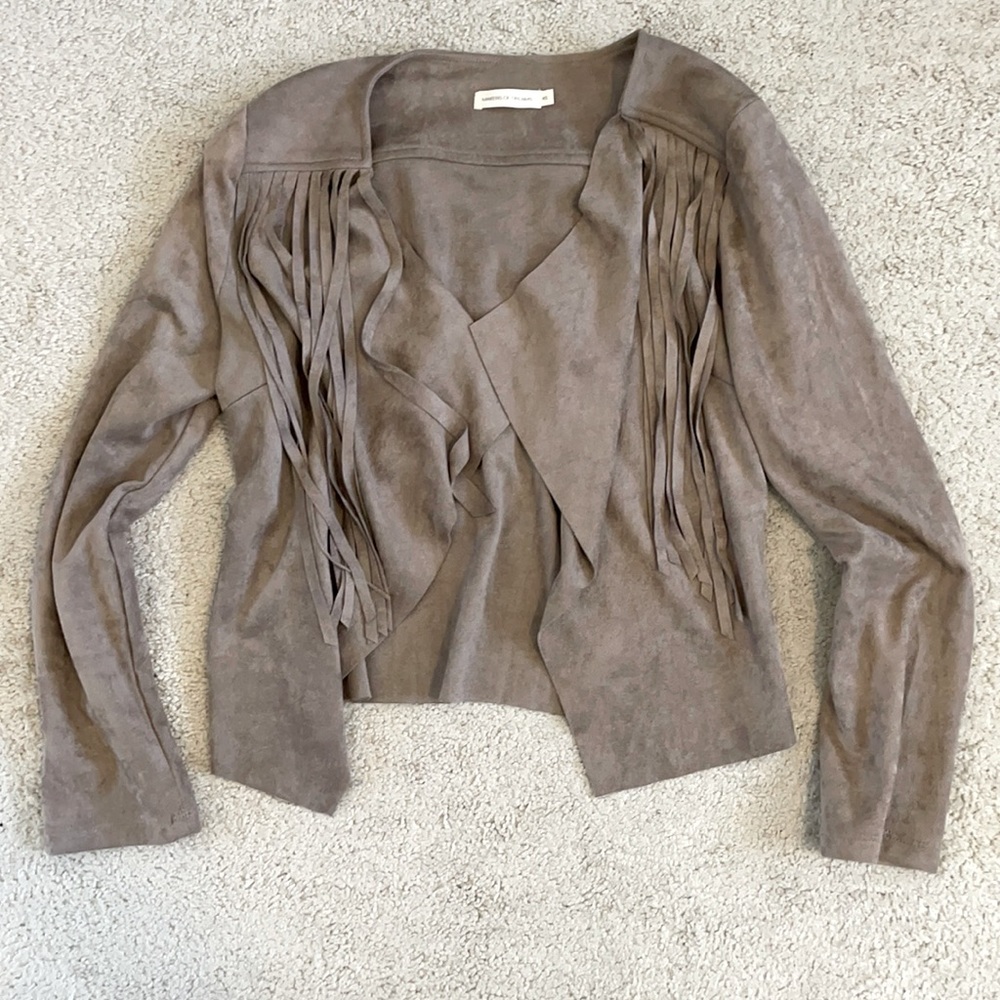Faux Suede Fringe Jacket